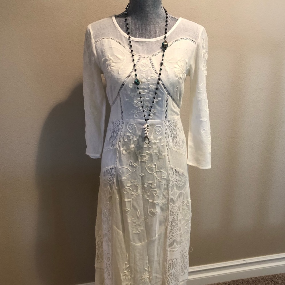 NWOT Beautiful Free People Embroidered Dress